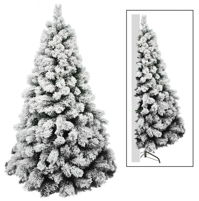 Albero di Natale Artificiale da Parete Innevato Alfa White Varie Misure-1