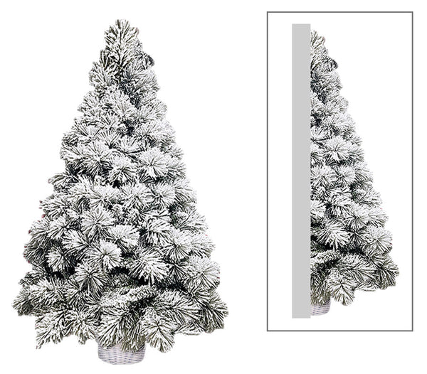Panier Sapin de Noël Artificiel Blanc Mur Couvert de Neige Différentes Tailles acquista