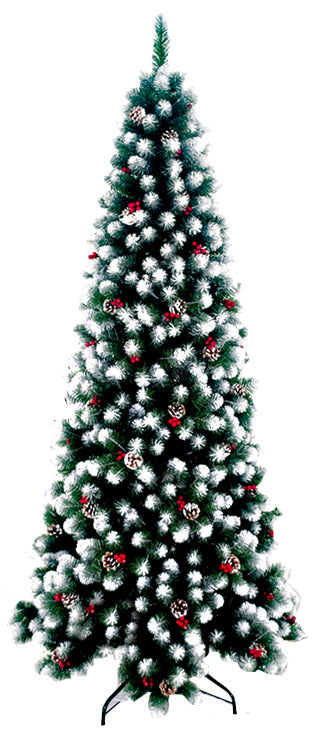 Sapin de Noël artificiel enneigé avec pommes de pin Natalino Slim Vert Différentes tailles acquista