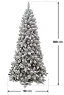 Albero di Natale Artificiale Innevato 180 cm 560 Rami Monterey Slim Floccato-2