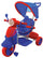 Kidfun Tricycle à pousser classique rouge et bleu avec siège enfant réversible