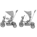 Triciclo a Spinta Seggiolino Reversibile per Bambini Kidfun Classic Fucsia e Viola-3