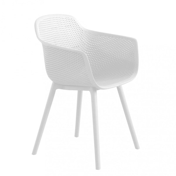 Chaise de jardin Vannes 49x48,5x81,5 h cm en plastique blanc sconto