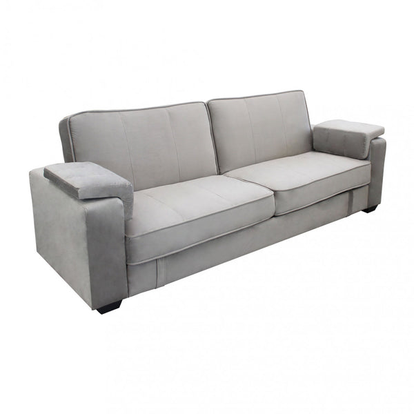 Canapé-lit Darell 228x85x89 cm en tissu gris tourterelle online
