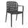 Chaise de jardin Sharon 58x57,5x82,5 h cm en polypropylène gris foncé