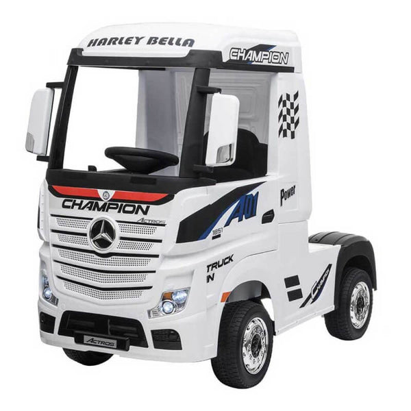 Camion électrique pour enfants 12V avec permis Mercedes Actros Blanc sconto