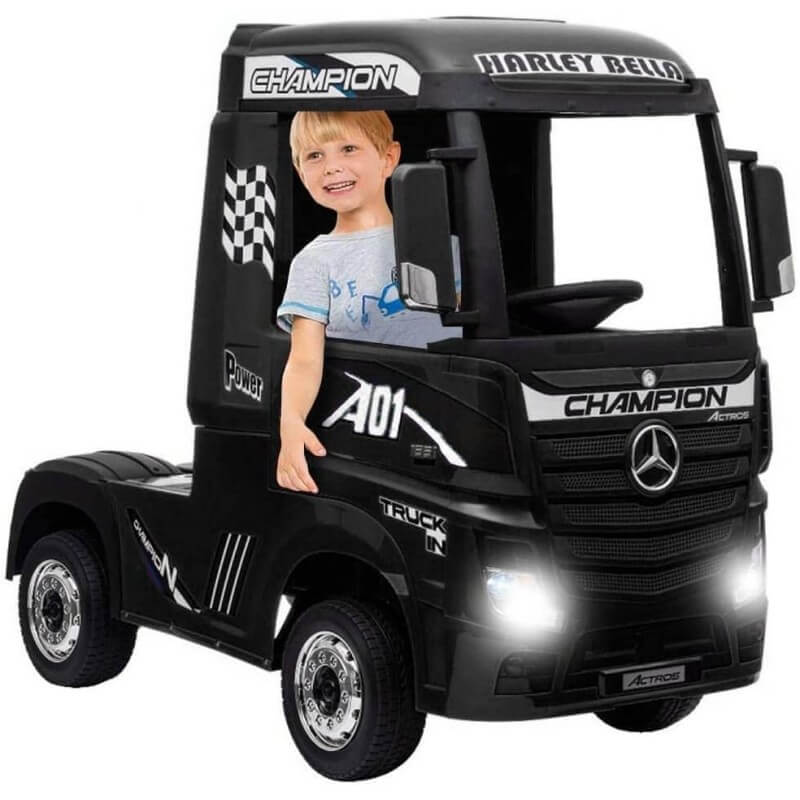 Camion Elettrico Truck per Bambini 12V Mercedes Actros Rosso-10