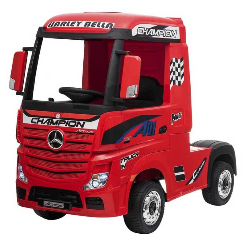 Camion Elettrico Truck per Bambini 12V Mercedes Actros Rosso-1