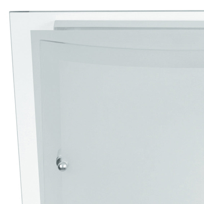 Plafoniera Quadrata Doppio Vetro Bianco Satinato Bordo Trasparente Moderna E27 Ambiente I-061228-1-2