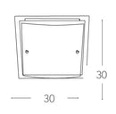 Plafoniera Quadrata Doppio Vetro Bianco Satinato Bordo Trasparente Moderna E27 Ambiente I-061228-1-3