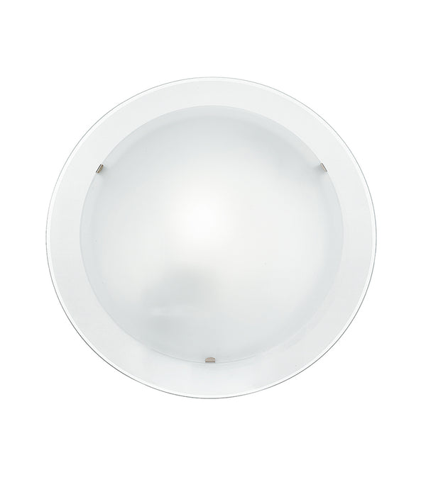 acquista Plafonnier rond avec double verre blanc dépoli et bord transparent. Lampe moderne E27