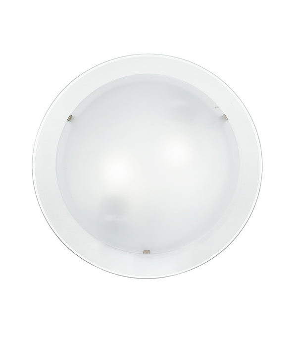 acquista Plafonnier Lampe Moderne Rond Double Blanc Verre Dépoli Bord Transparent E14
