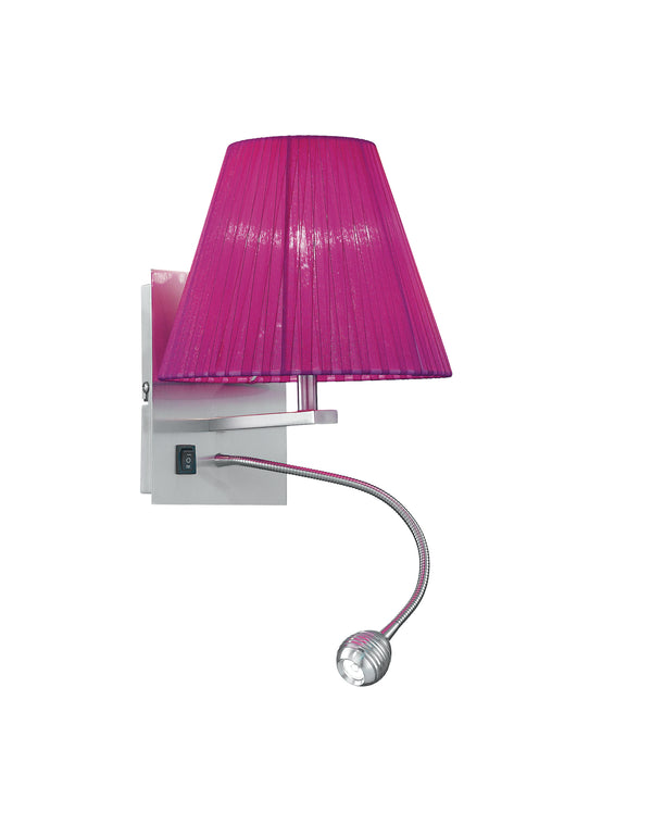 prezzo Applique applique abat-jour tissu violet lumière réglable LED 3 watts E14 lumière naturelle