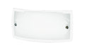 Applique Vetro Bianco Lucido Bordo Trasparente Lampada da Parete Moderno E27 Ambiente I-180/00812-1