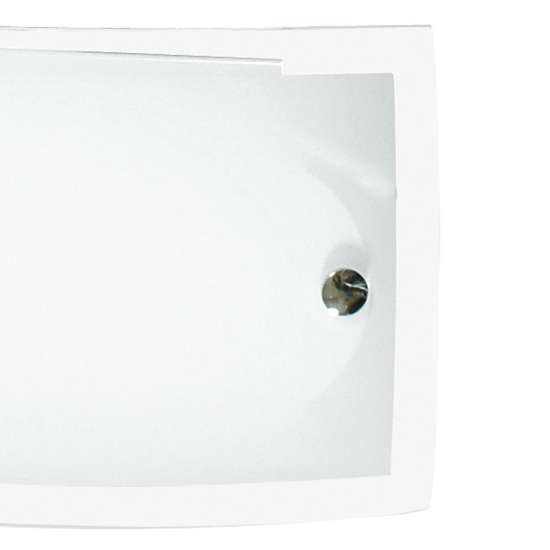 Applique Vetro Bianco Lucido Bordo Trasparente Lampada da Parete Moderno E27 Ambiente I-180/00812-2