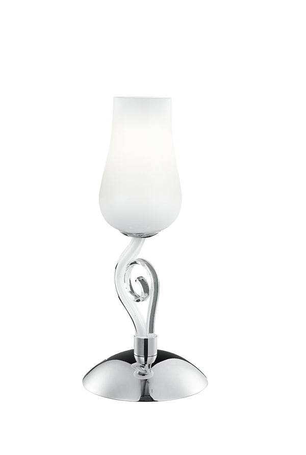 Lampe de Table Classique Verre Soufflé Transparent Blanc Chrome Décoration E14 Environnement I-ANGEL/L1 online