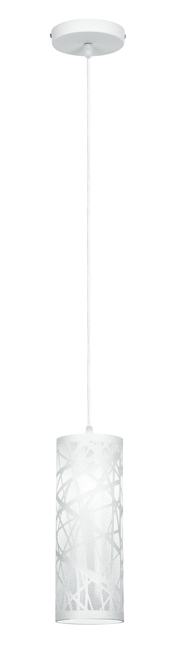 prezzo Suspension Cylindrique en Acier Blanc à Décoration Sculptée Abstraite et Intérieur Moderne E27