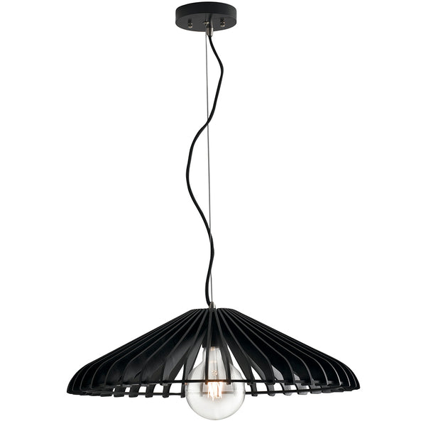 online Abat-jour à suspension en bois noir, lustre rustique minimal E27