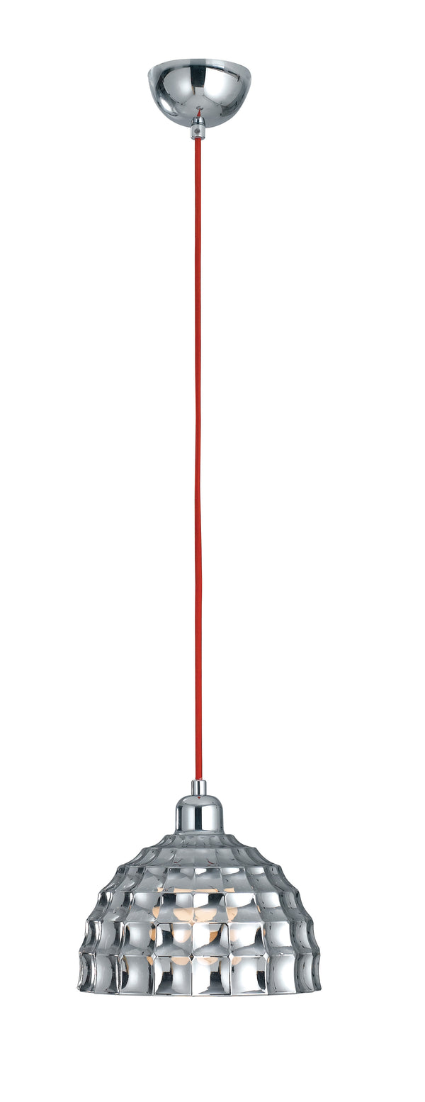 sconto Suspension câble rouge verre chromé décor peintures lustre moderne E27