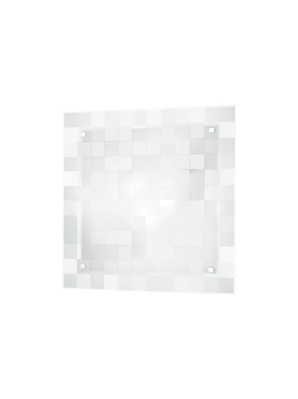 sconto Plafonnier blanc classique avec peintures décoration murale de plafond en verre E27