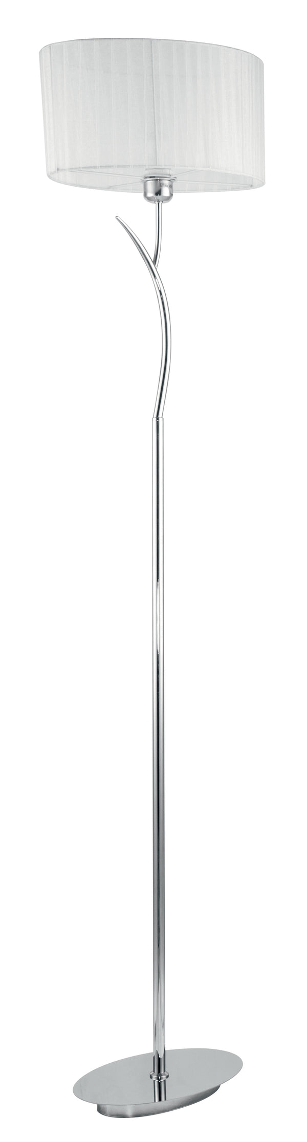 Lampadaire branche en métal, abat-jour en organza blanc, lampadaire moderne E27 acquista