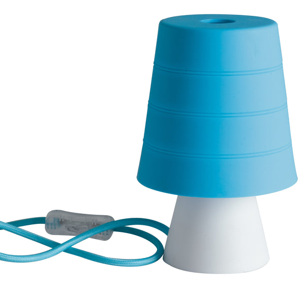 sconto Lampe de table Abat-jour moderne Soft Blue Caoutchouc Intérieur E14 Environnement I-DRUM / L