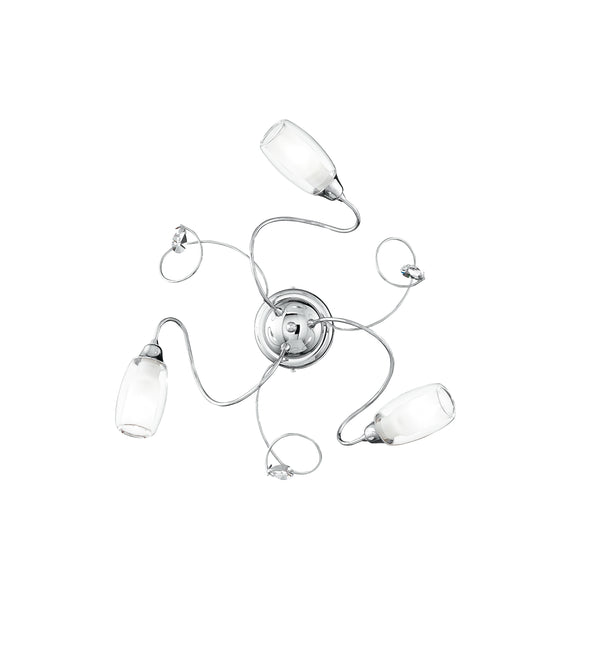online Plafonnier avec décoration en cristal K9, structure en métal chromé, élégant diffuseur de lampe E14