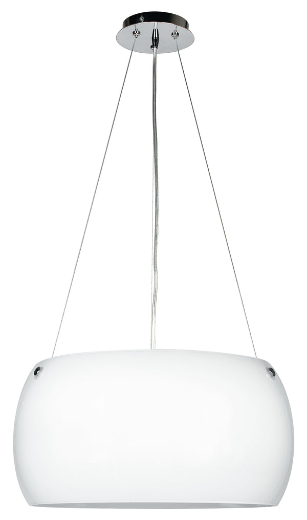 Lustre suspendu circulaire moderne en verre blanc intérieur E27 sconto