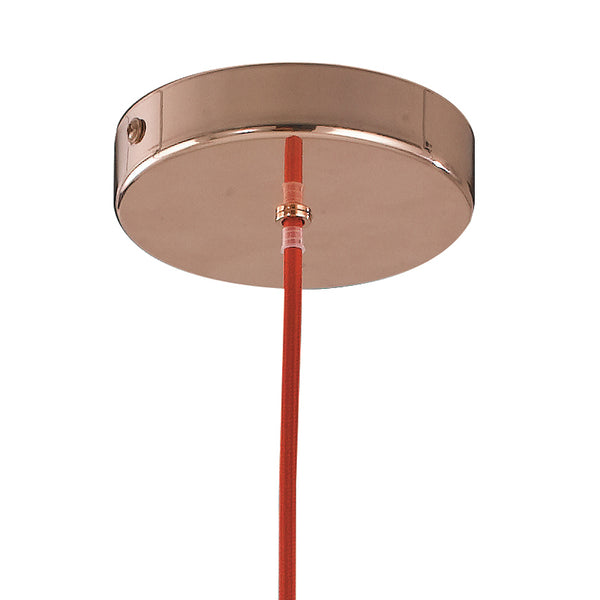 Suspension minimale en métal or rose câble rouge lustre moderne E27 sconto