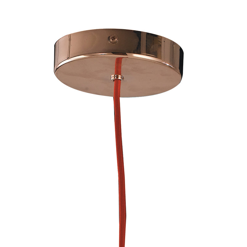 Sospensione Cerchio Metallo Oro Rosa Cavo Rosso Lampadario Moderno E27 Ambiente I-FRIDA/S40-2