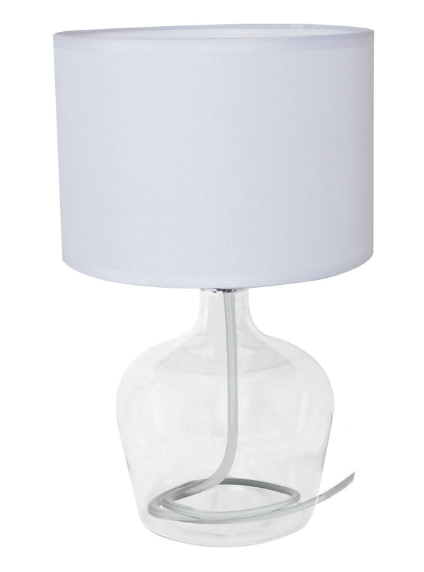 prezzo Abat jour Abat Jour Verre Transparent Abat Jour Tissu Blanc Lampe Moderne E27 Environnement I-HENDRIX-L
