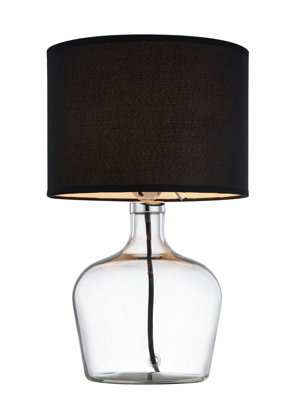 online Lampe de table noire avec abat-jour en tissu, cadre en verre transparent, environnement I-HENDRIX-L