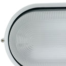 Plafoniera Ovale Alluminio Bianco Diffusore Esterno Palestre E27 Intec I-IBIZA-L-2