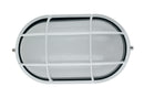 Plafoniera Ovale Bianca con Griglia Alluminio Esterno E27 Intec I-IBIZA-LP-1