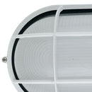 Plafoniera Ovale Bianca con Griglia Alluminio Esterno E27 Intec I-IBIZA-LP-2
