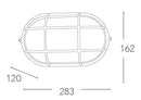 Plafoniera Ovale Bianca con Griglia Alluminio Esterno E27 Intec I-IBIZA-LP-3