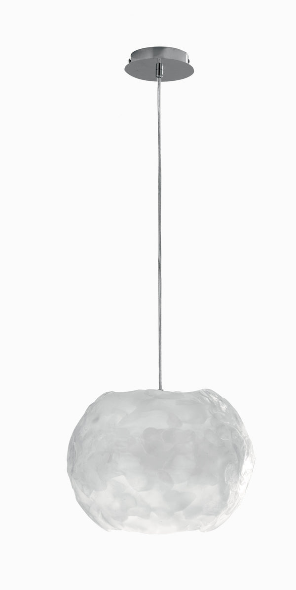 online Lustre sphérique moderne en métal chromé acrylique blanc glacé E27