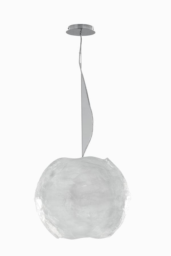 Lustre suspendu en acrylique blanc, métal glacé, intérieur chromé, E27 prezzo