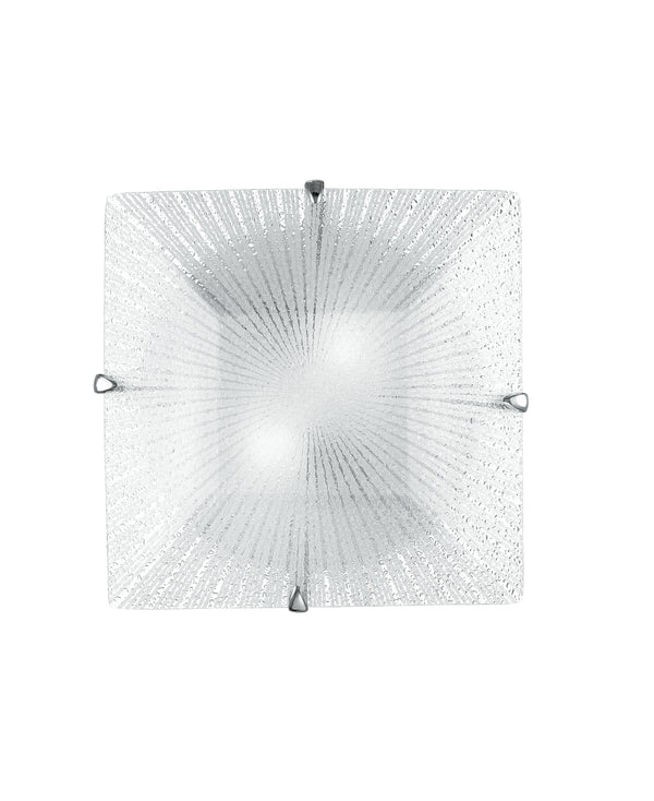 online Plafonnier carré avec décoration de rayons en verre diamant, lampe E27 moderne