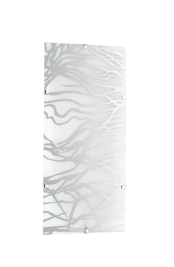 Plafonnier à décor chromé, verre rectangulaire, plafond moderne, applique, E27 sconto