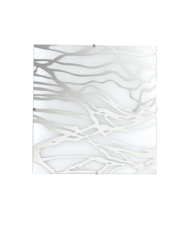 acquista Plafonnier carré moderne en verre chromé, décoration murale E27