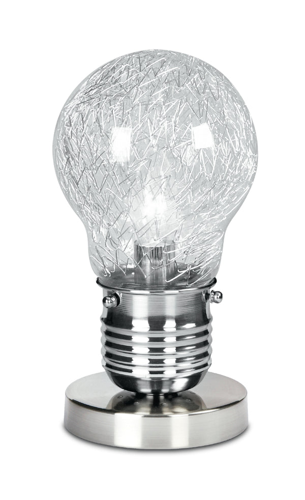 Lampe de Table ampoule en verre tissage fils d'aluminium lampe d'intérieur moderne E14 sconto
