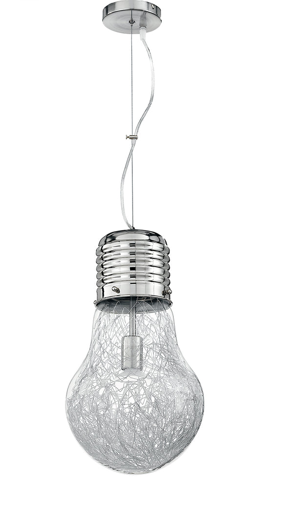Suspension ampoule en verre entrelaçant des fils d'aluminium lustre moderne E27 online