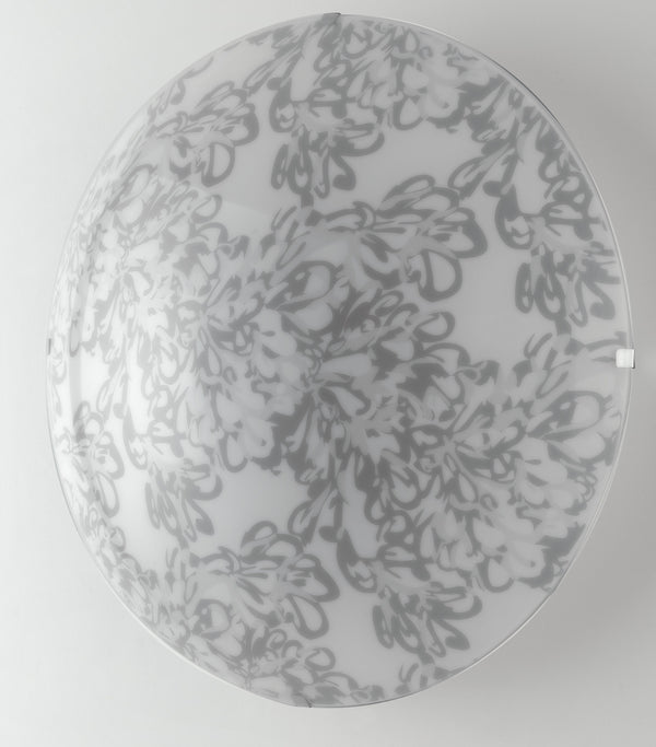 Plafonnier rond à décor de fleurs gris tourterelle, verre dépoli moderne, LED 18 watts, lumière naturelle prezzo