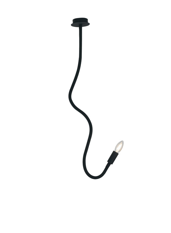 online Plafonnier noir à une lumière en métal et silicone, plafonnier moderne flexible E14