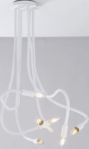 Plafoniera 6 luci Flessibile Metallo Silicone Bianco Soffitto Moderna E14 Ambiente I-LOVER-6-1
