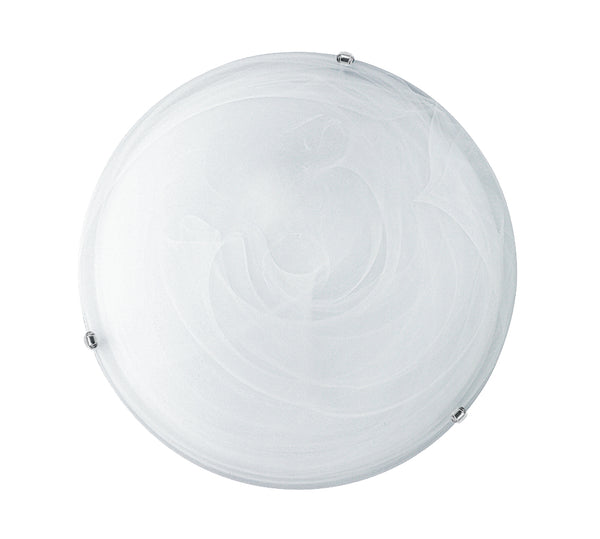 sconto Plafonnier rond en verre nuancé blanc avec intérieur classique LED 12 watts lumière naturelle