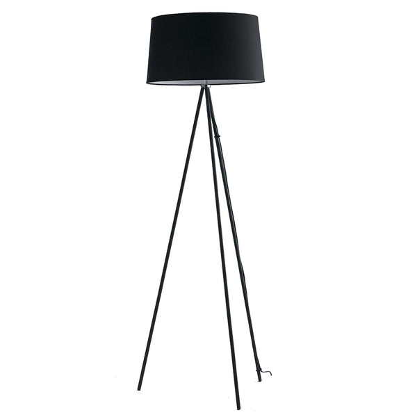 online Abat-jour en métal noir minimal, lampadaire trépied, lampadaire moderne E27