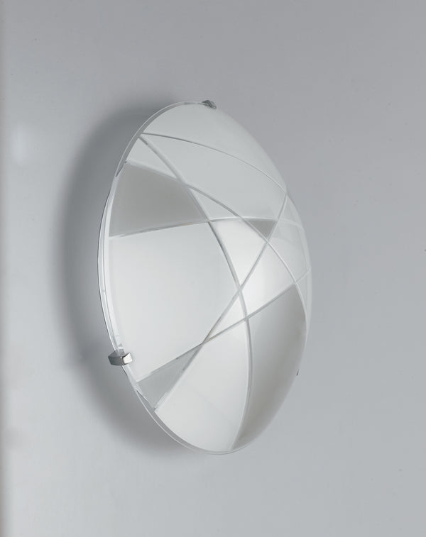 Plafonnier rond en verre gravé gris colombe blanc lampe LED moderne 18 watts lumière naturelle prezzo