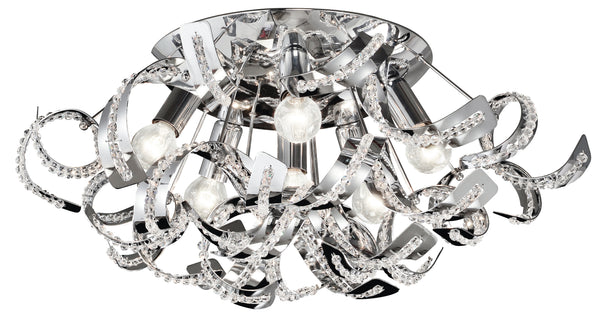 Plafonnier en métal boucles K9 cristaux lampe moderne E14 prezzo